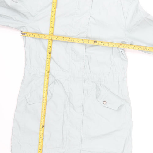 Fat Face Women's Grey Hooded Parka Jacket UK 6 Cotton Blend
