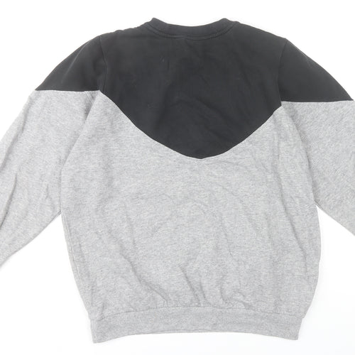 Puma Womens Grey & Black Pullover Sweatshirt Size 10 Cotton Blend