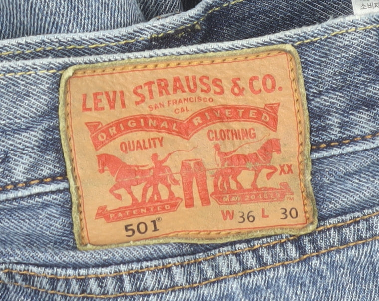 Levi’s 501 Men’s Blue Straight Leg Jeans W36 L30 Classic Denim