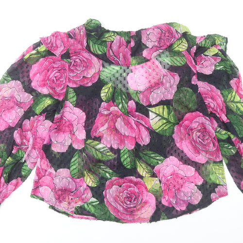 River Island Womens Multicoloured Floral Ruffle Tunic Blouse Size 16