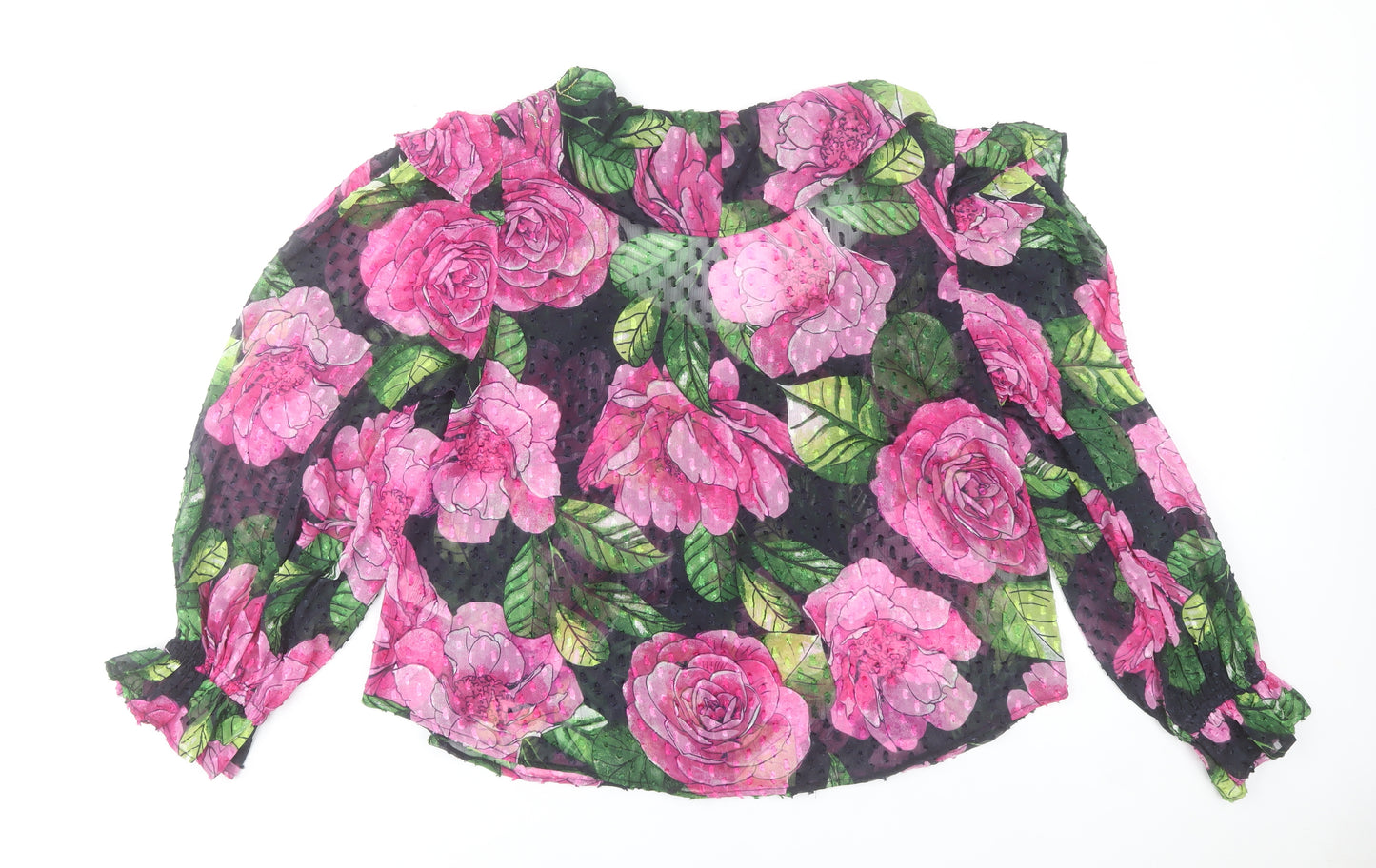 River Island Womens Multicoloured Floral Ruffle Tunic Blouse Size 16