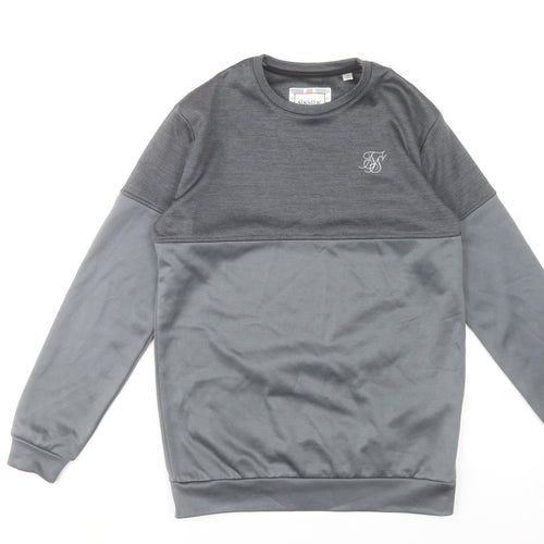 SikSilk Men's Grey Pullover Sweatshirt Size S Regular Fit