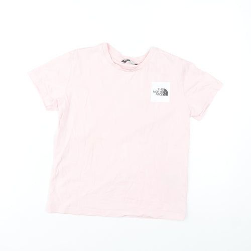 The North Face Boys Pink Logo T-Shirt 12 Years Cotton Outdoor Casual Top