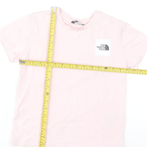 The North Face Boys Pink Logo T-Shirt 12 Years Cotton Outdoor Casual Top