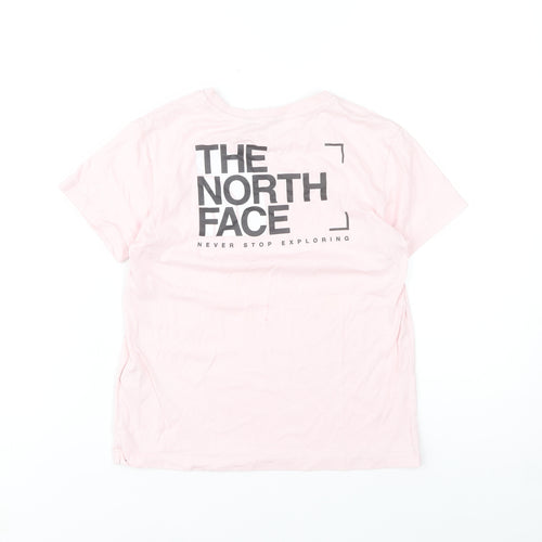 The North Face Boys Pink Logo T-Shirt 12 Years Cotton Outdoor Casual Top