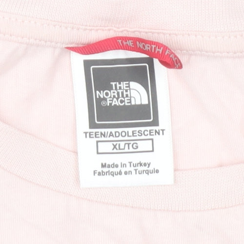 The North Face Girls Pink XL Lightweight Cotton Logo T-Shirt