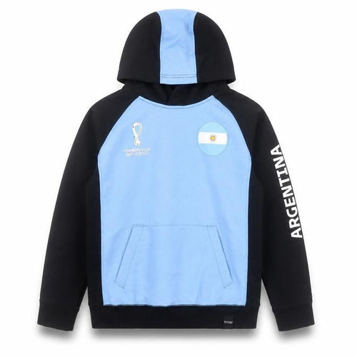 FIFA World Cup Qatar 2022 Boys Argentina Blue Black Pullover Hoodie Size 10/12