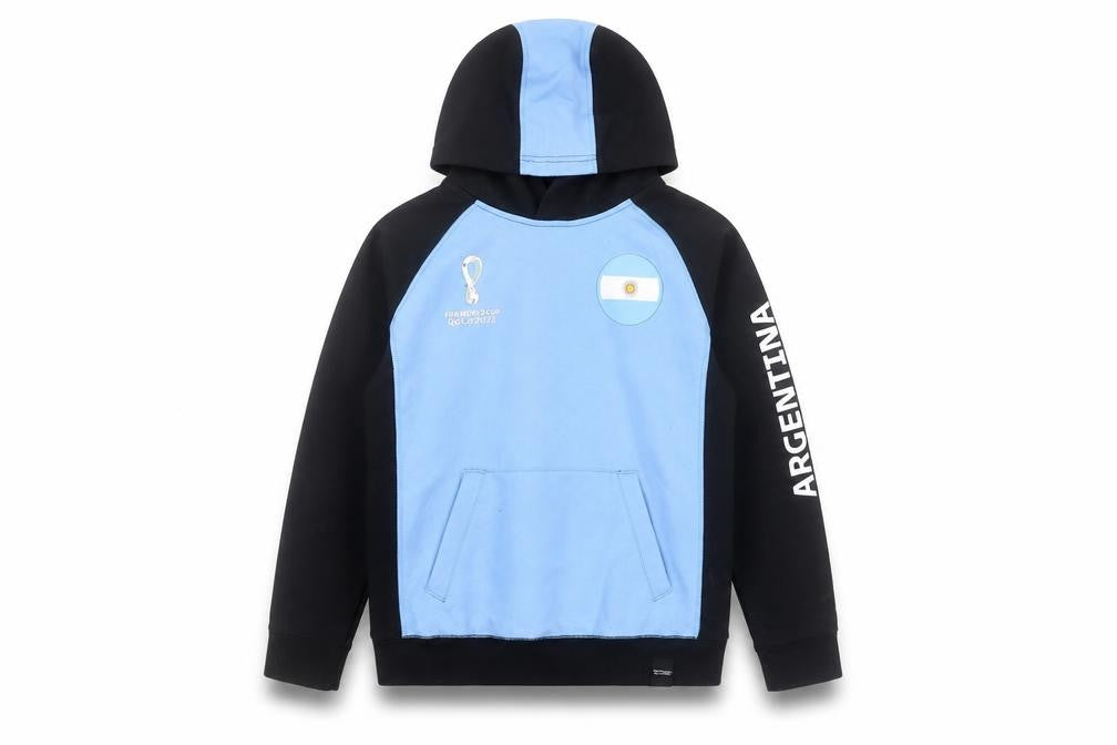 FIFA World Cup Qatar 2022 Boys Argentina Blue Black Pullover Hoodie Size 10/12