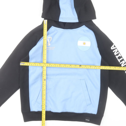 FIFA World Cup Qatar 2022 Boys Argentina Blue Black Pullover Hoodie Size 10/12