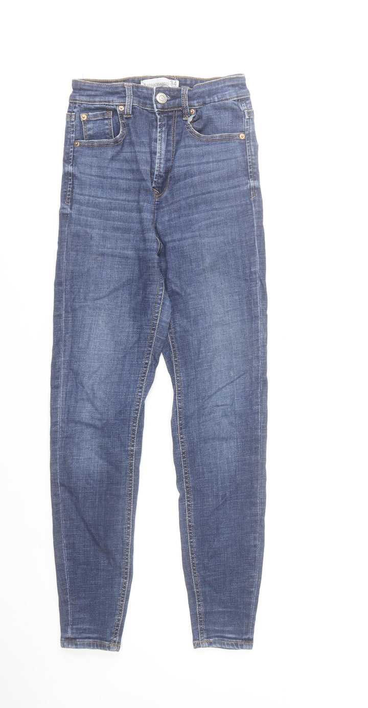 Stradivarius Womens Blue Skinny Jeans Size 6 Slim Fit Denim