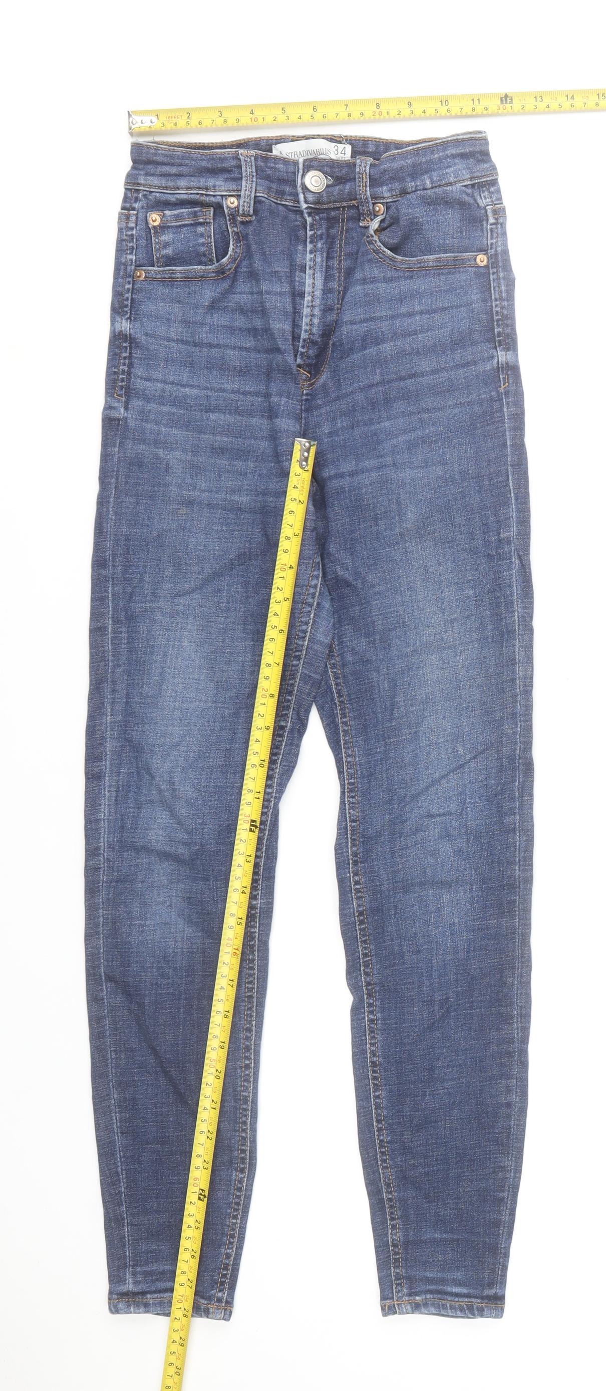 Stradivarius Womens Blue Skinny Jeans Size 6 Slim Fit Denim