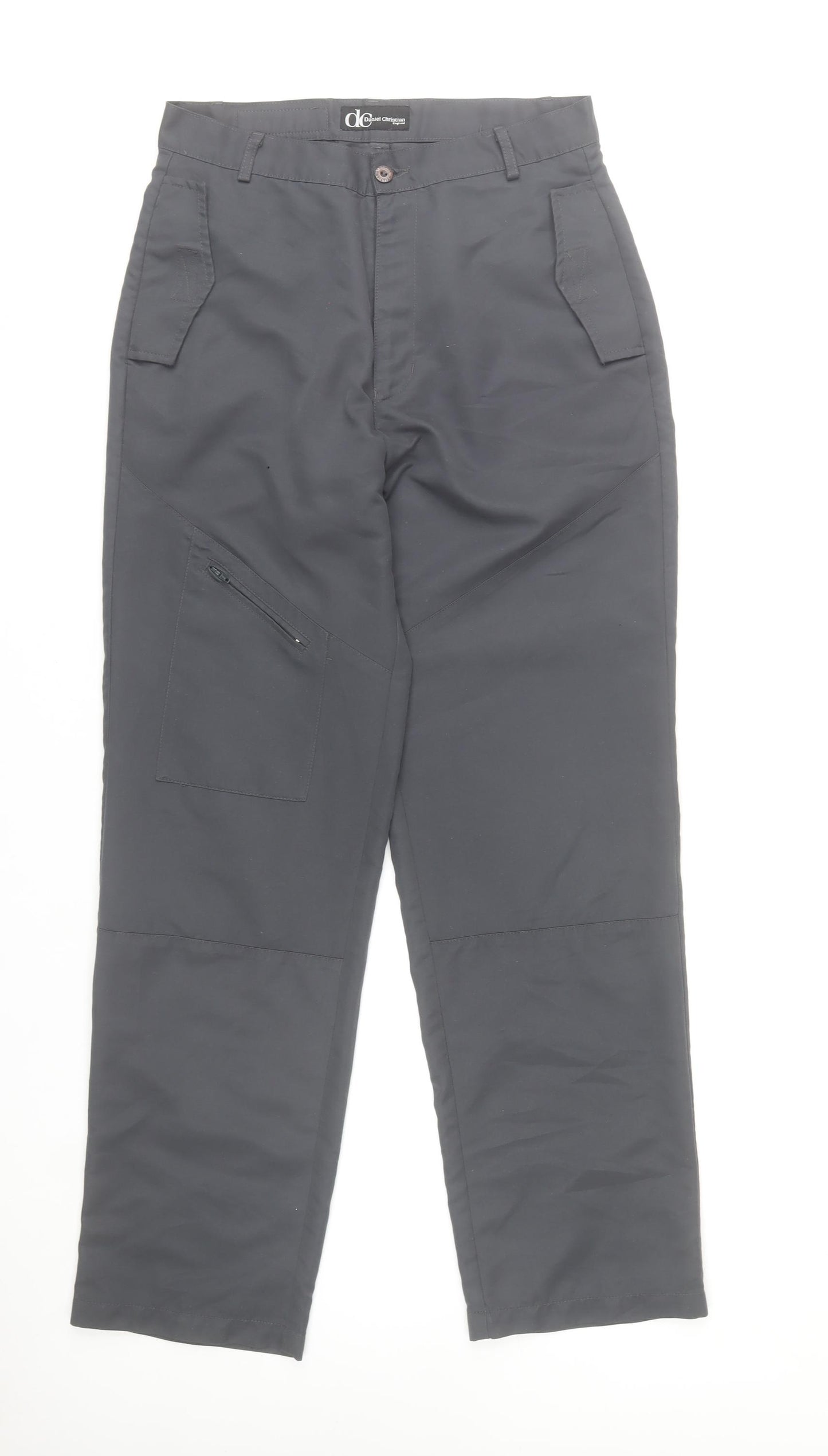 Daniel Christian Men's Black Cargo Trousers 30R Polyester Workwear