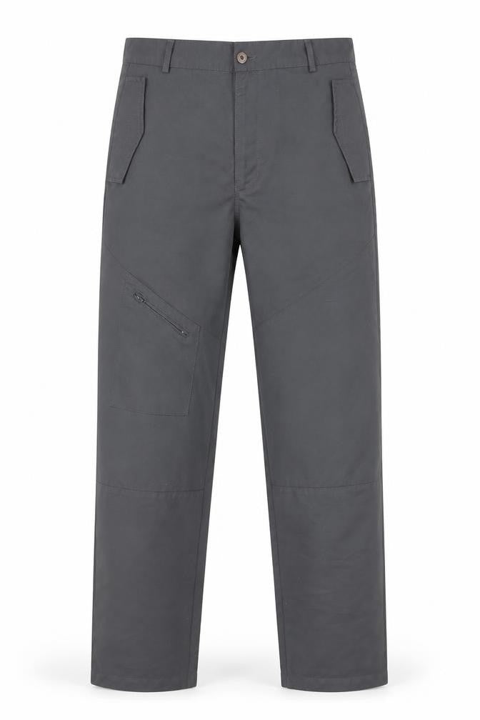 Front view of Daniel Christian Men's Black Cargo Trousers 30R Polyester Workwear