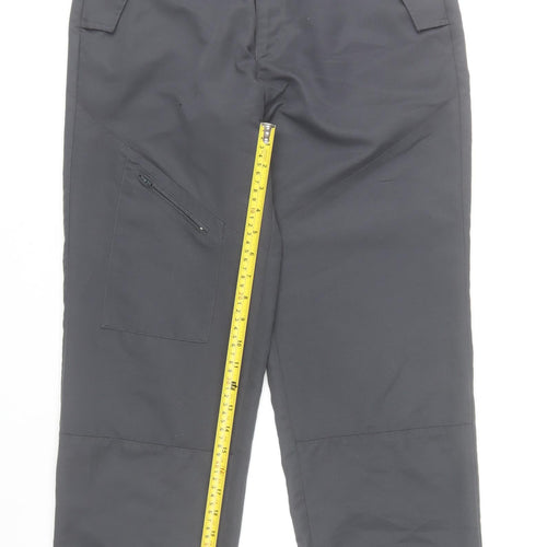 Daniel Christian Men's Black Cargo Trousers 30R Polyester Workwear
