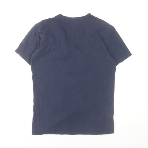Calvin Klein Men's Blue Slim Fit V-Neck Cotton T-Shirt M