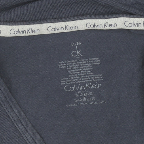 Calvin Klein Men's Blue Slim Fit V-Neck Cotton T-Shirt M