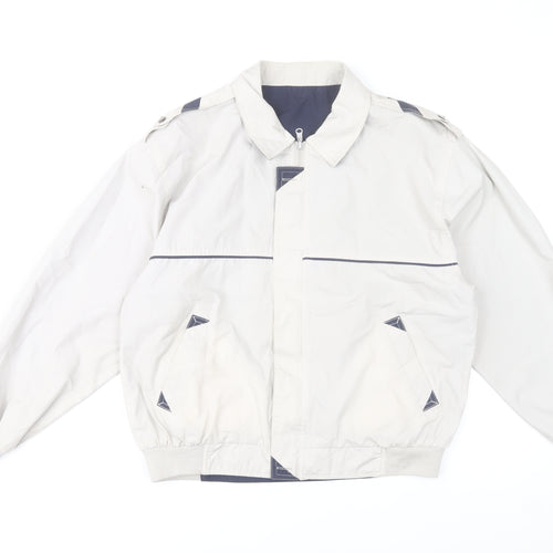 Nico Men's Beige Bomber Jacket Size M 38in Full Zip Polyester Cotton