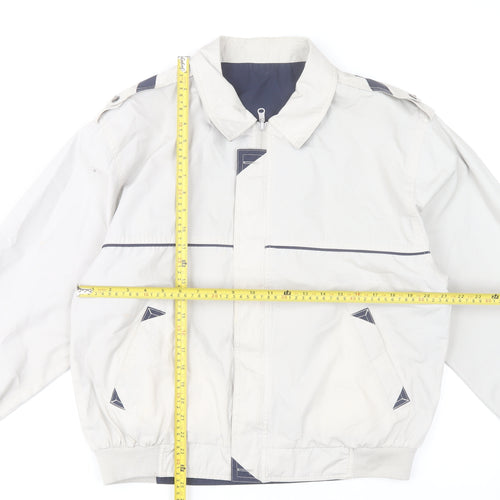 Nico Men's Beige Bomber Jacket Size M 38in Full Zip Polyester Cotton