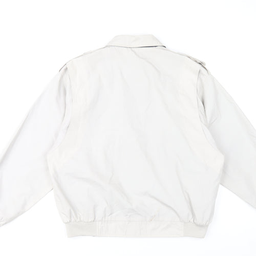 Nico Men's Beige Bomber Jacket Size M 38in Full Zip Polyester Cotton