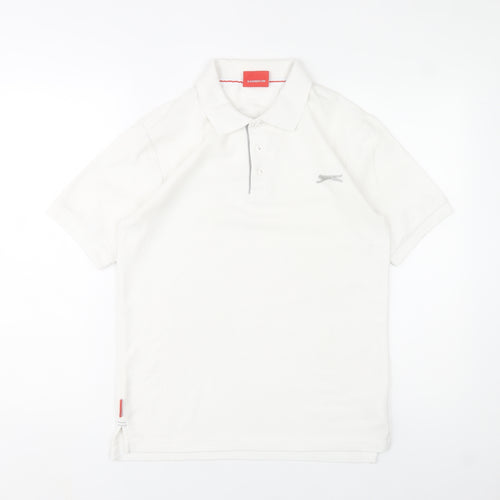 Slazenger Men's White Regular Fit Polo Shirt Size S Lightweight Sports Top