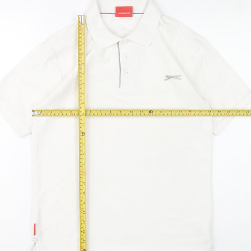 Slazenger Men's White Regular Fit Polo Shirt Size S Lightweight Sports Top