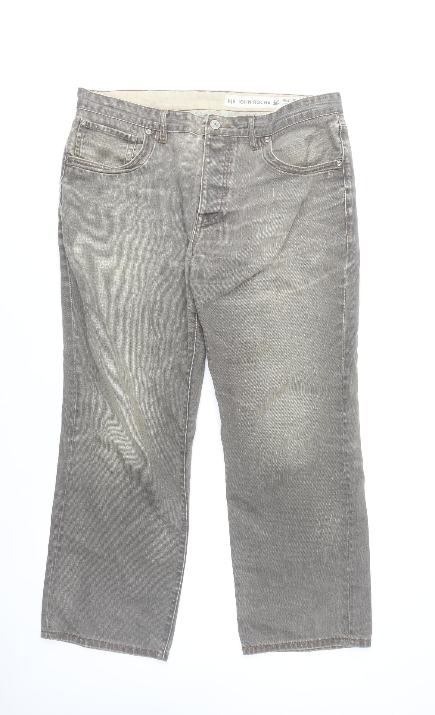 RJR John Rocha Men's Grey Straight Leg Jeans 38W 30L Cotton Denim