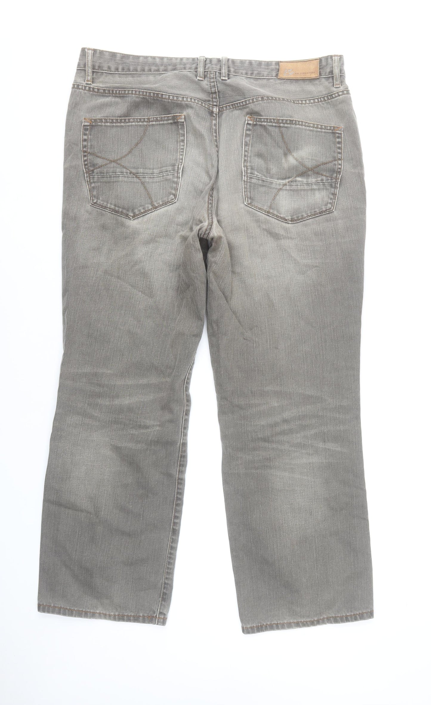 RJR John Rocha Men's Grey Straight Leg Jeans 38W 30L Cotton Denim