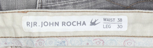 RJR John Rocha Men's Grey Straight Leg Jeans 38W 30L Cotton Denim