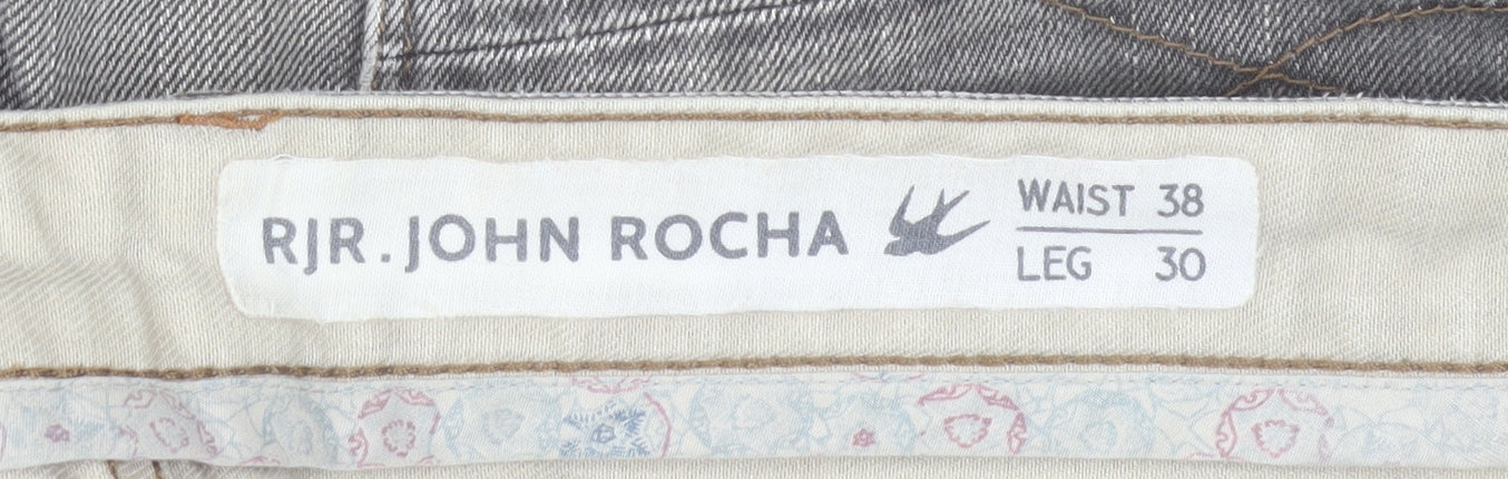 RJR John Rocha Men's Grey Straight Leg Jeans 38W 30L Cotton Denim