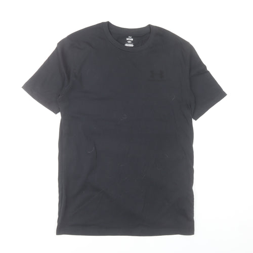 Under Armour Men's Black Loose Fit Cotton Blend Crew Neck T-Shirt Size S