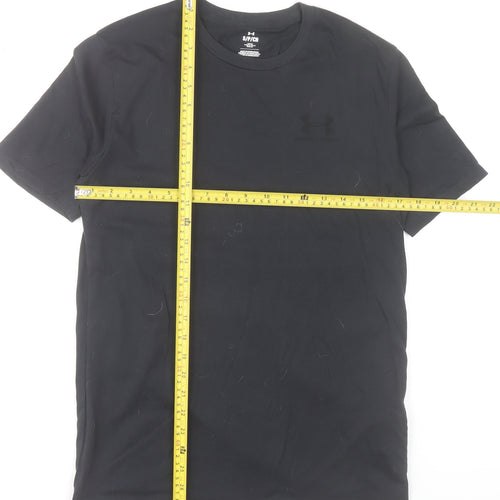 Under Armour Men's Black Loose Fit Cotton Blend Crew Neck T-Shirt Size S