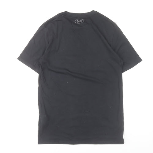 Under Armour Men's Black Loose Fit Cotton Blend Crew Neck T-Shirt Size S