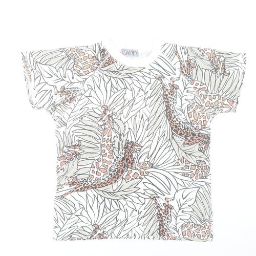 Honey Women's Multicoloured Animal Print Cotton T-Shirt XS