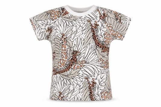 Front view of Honey Women's Multicoloured Animal Print Cotton T-Shirt XS