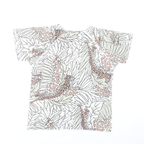 Honey Women's Multicoloured Animal Print Cotton T-Shirt XS