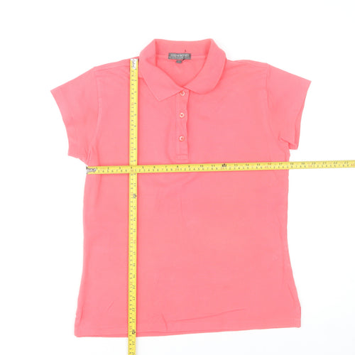 Lyle & Scott Women’s Coral Pink Polo Shirt Size L Cotton Blend