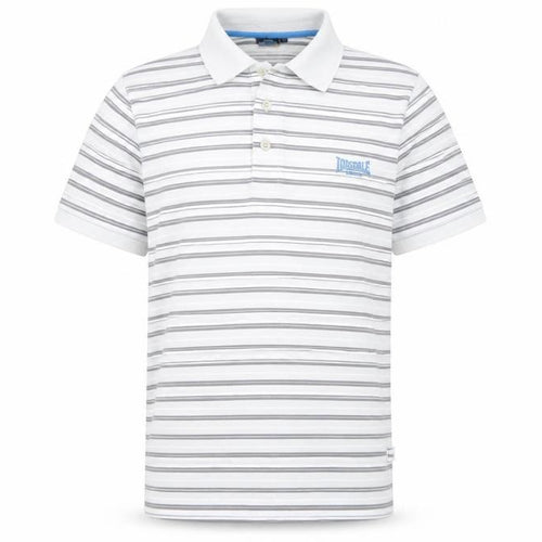 Lonsdale Mens White Striped Polo Shirt Size S Regular Fit