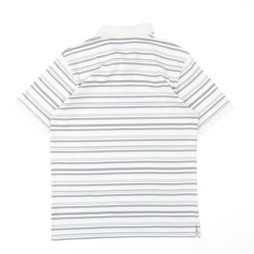 Lonsdale Mens White Striped Polo Shirt Size S Regular Fit