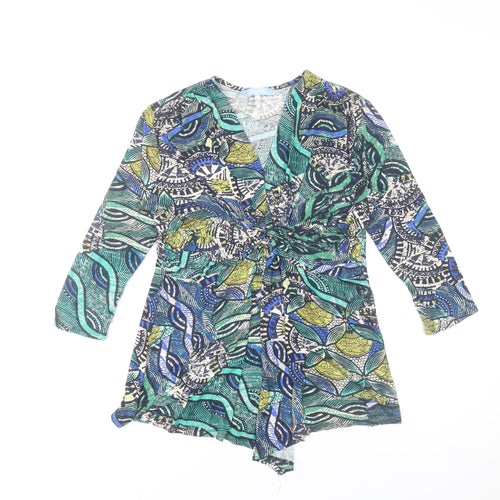 Aphorism Women's Multicoloured Wrap Blouse Size 12 Viscose Top