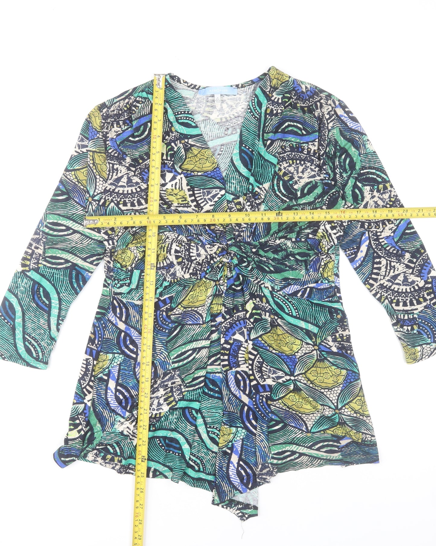 Aphorism Women's Multicoloured Wrap Blouse Size 12 Viscose Top