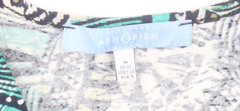 Aphorism Women's Multicoloured Wrap Blouse Size 12 Viscose Top