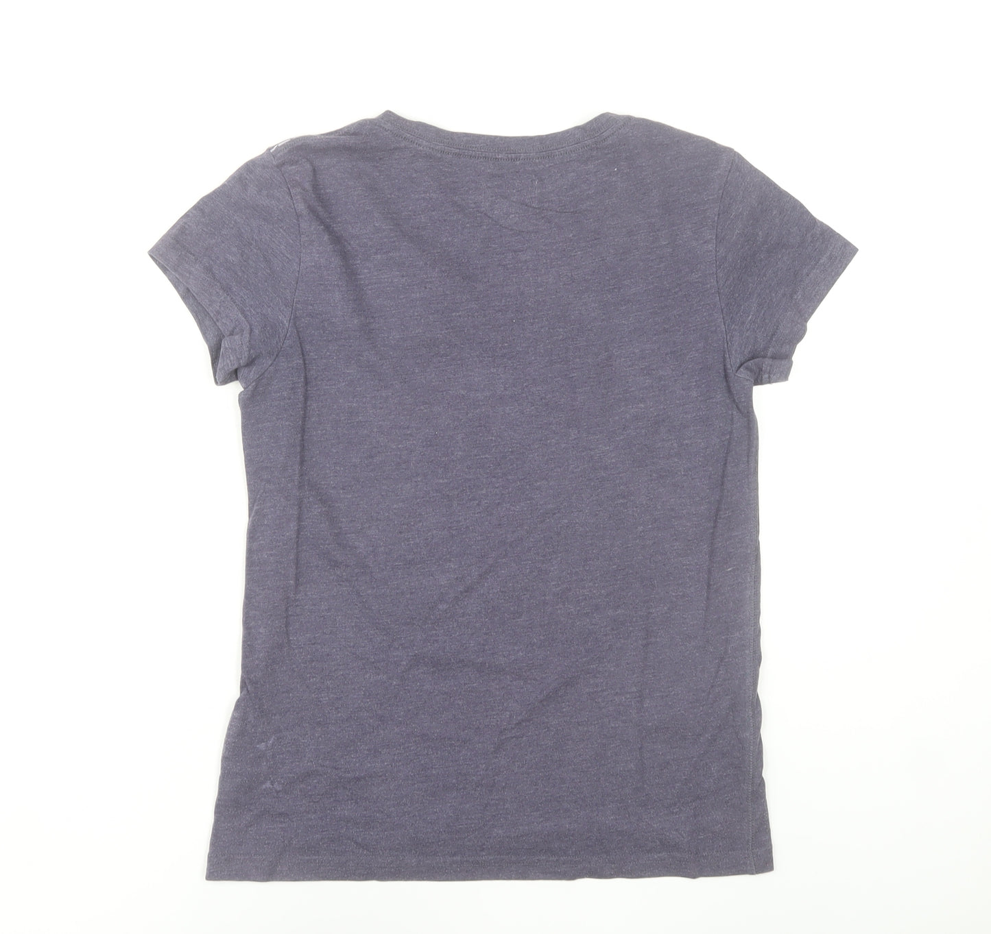 Jack Wills Womens Purple Floral Cotton Blend Crew Neck T-Shirt Size 8