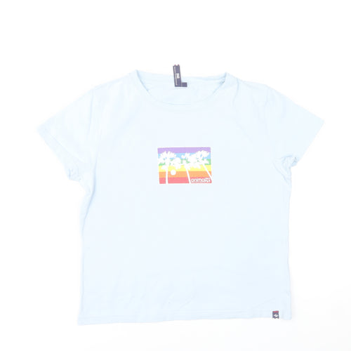 Animal Womens Blue Graphic Print Cotton T-Shirt Size 16