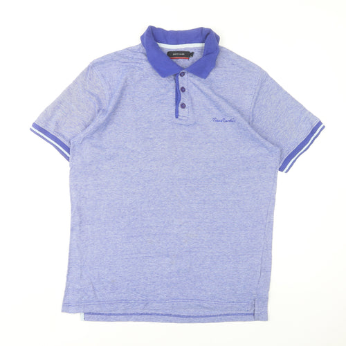 Pierre Cardin Men's Blue Cotton Short Sleeve Polo Shirt Size L