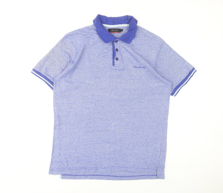 Pierre Cardin Men's Blue Cotton Short Sleeve Polo Shirt Size L