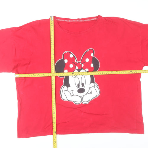 George Women’s Red Minnie Mouse Disney T-Shirt Pyjama Top Size 20-22