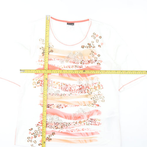 Barbara Lebek Womens Multicoloured Viscose Stretch T-Shirt Size 14R