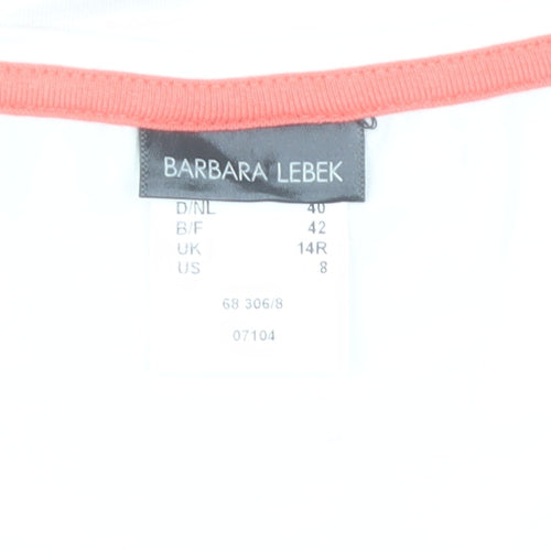 Barbara Lebek Womens Multicoloured Viscose Stretch T-Shirt Size 14R