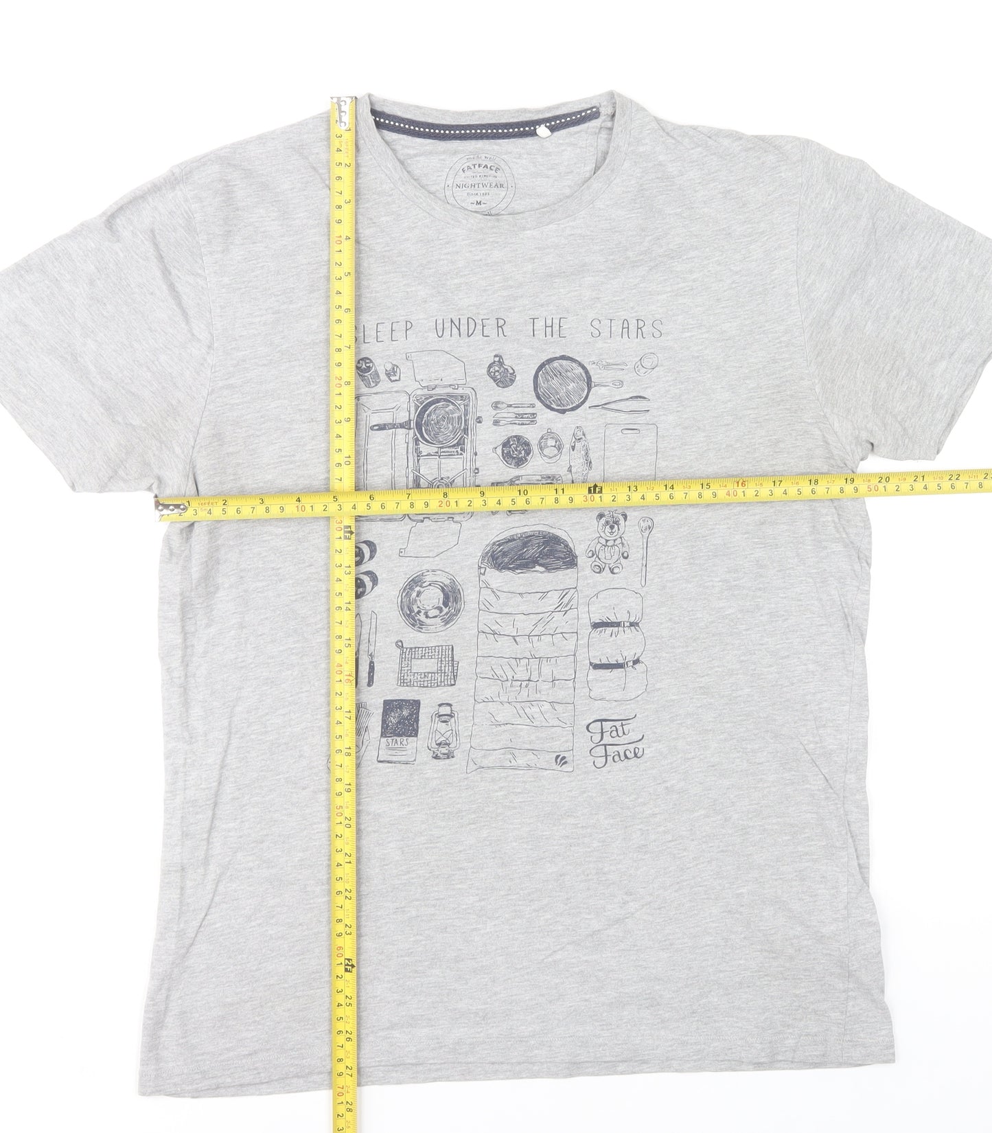 Fat Face Men's Grey Short Sleeve Pyjama Top M Nightwear