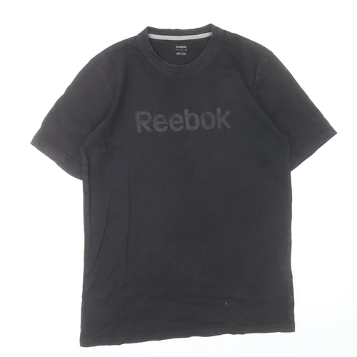 Reebok Men’s Black Cotton Crew Neck Short Sleeve Sports T-Shirt M